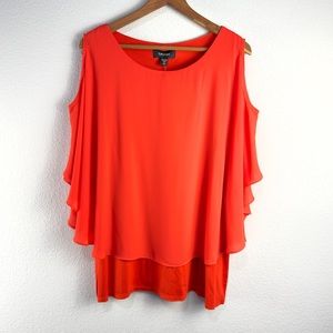 Karen Kane Cold Shoulder Orange Top Sz 2X